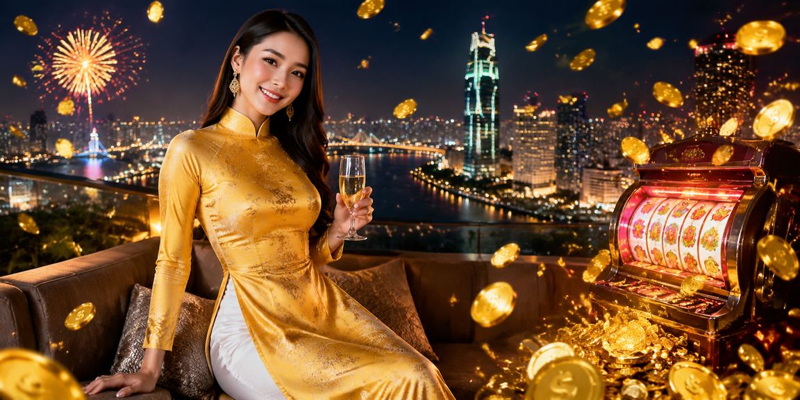 Người chơi TP.HCM mặc áo dài chơi slot game trên ứng dụng ssxmb Android